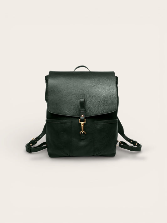 Classic Leather Knapsack in Malachite Green — Artisan Full-Grain Heritage Bag