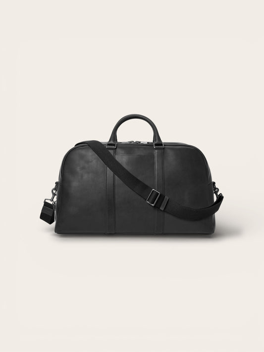 Leather Duffle Bag in Black — Premium Full-Grain Travel Carryall