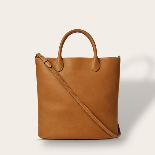 The 12-Hour Tote in Tan — Premium Full-Grain Leather Daily Carryall